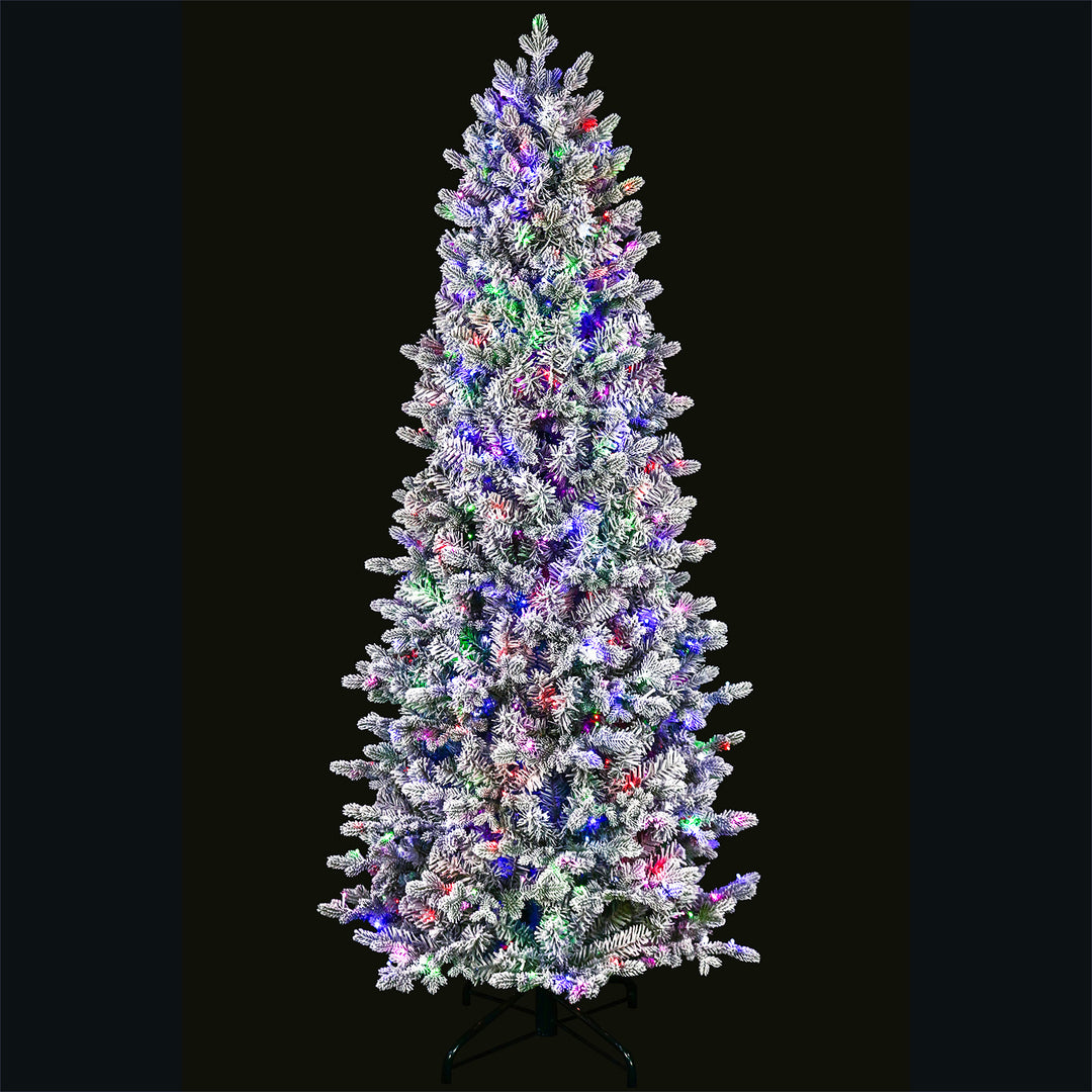 Noble Pole Flocked Fir Life-Like Artificial Christmas Tree