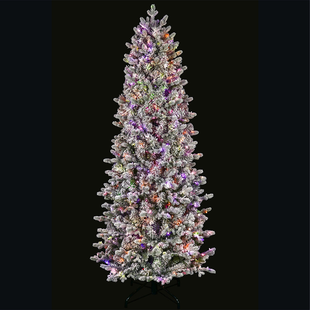 Noble Pole Flocked Fir Life-Like Artificial Christmas Tree