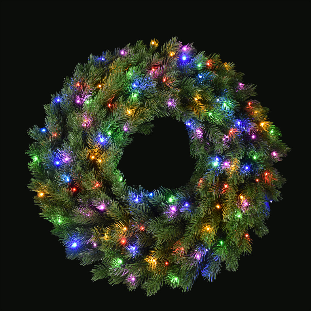 Colorado Spruce Wreath with Starry Lights
