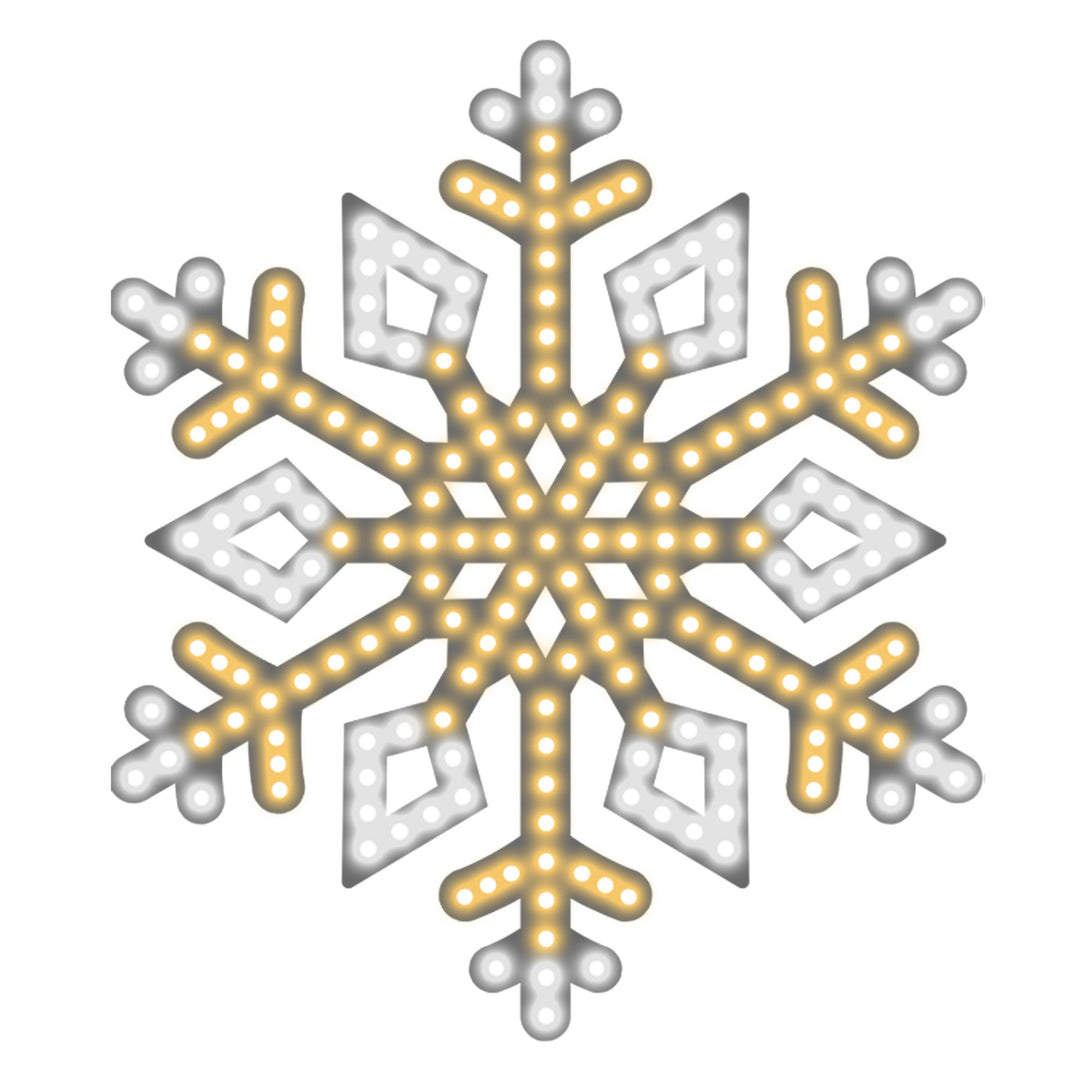 Warm White Hi-Vibrant Snowflake LED Light Display