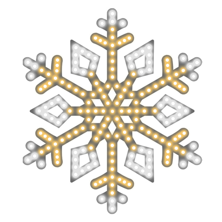 Warm White Hi-Vibrant Snowflake LED Light Display