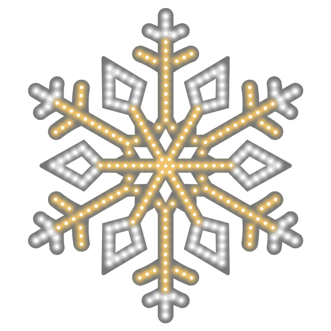 Warm White Hi-Vibrant Snowflake LED Light Display