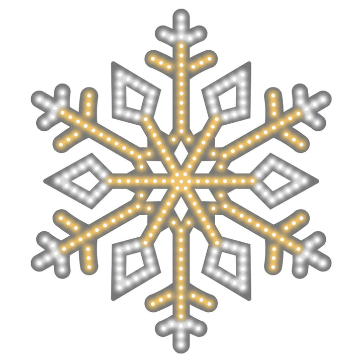 Warm White Hi-Vibrant Snowflake LED Light Display
