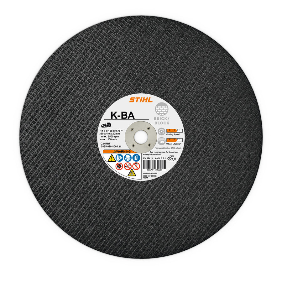 K-BA 14" Abrasive Cutting Wheel, Concrete/Brick