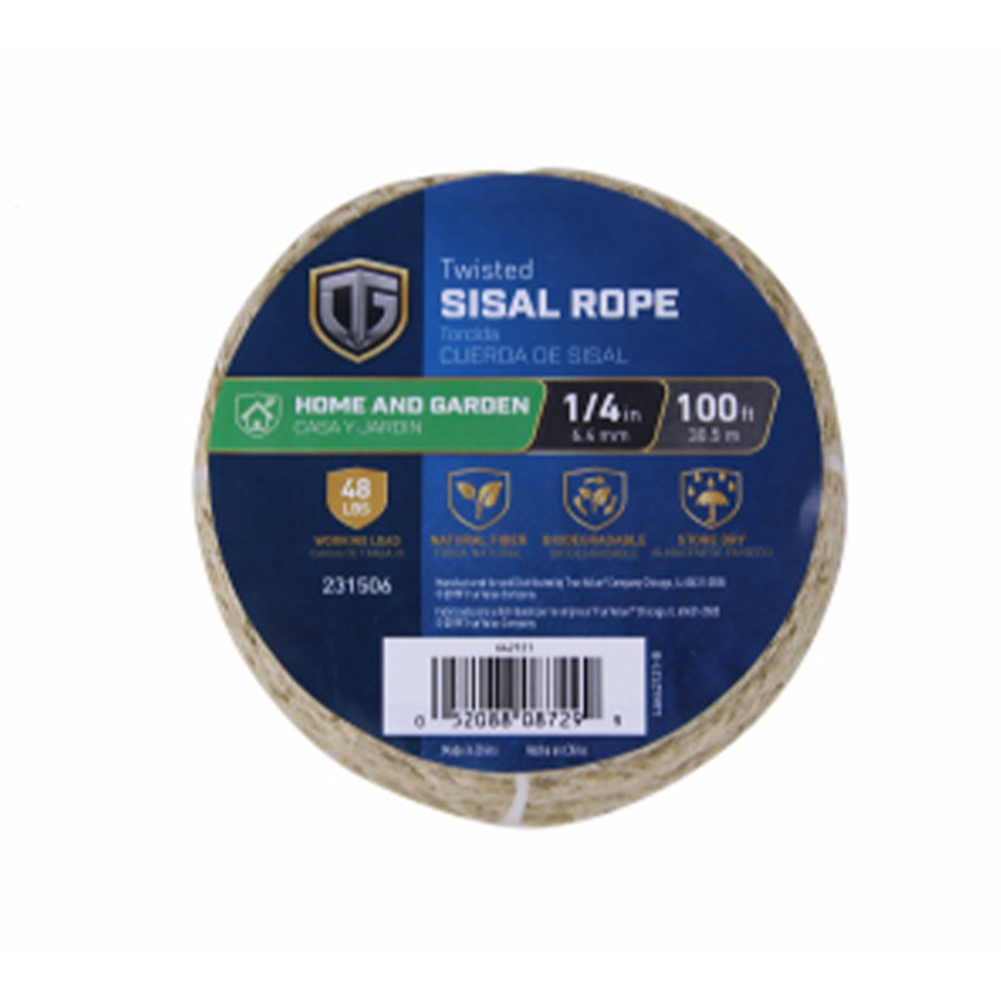 Twisted Sisal Rope 1 4" x 100'