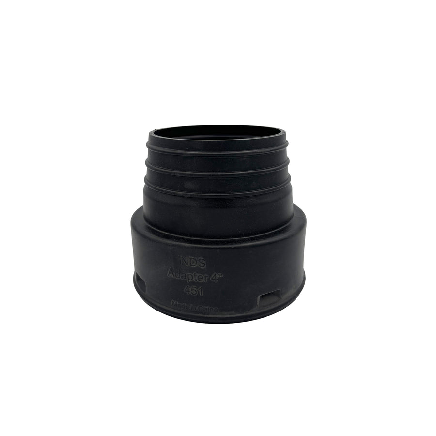 Black Corrugated Pipe to S&D 4" Coupler Fitting