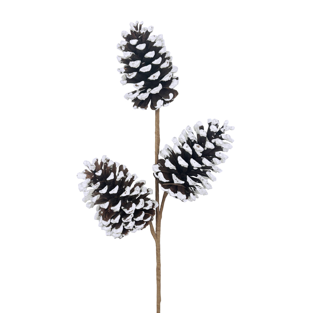 Triple Pinecone Spray with Snowy Tips