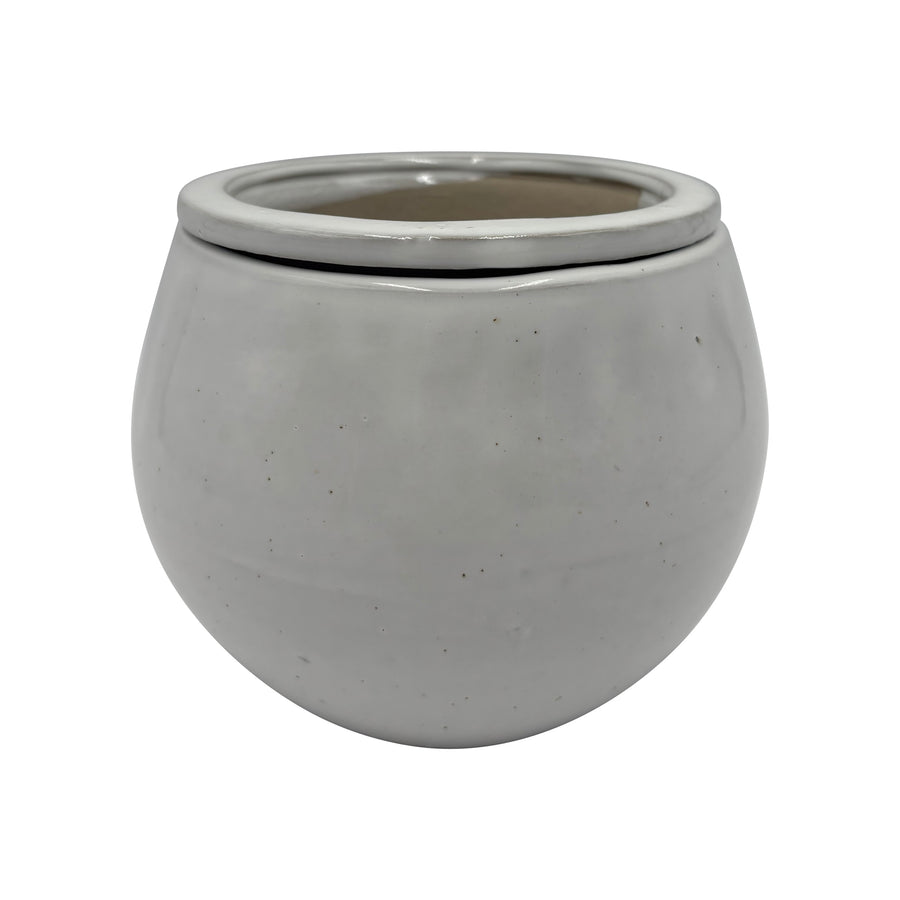 Ceramic White Self Watering Pot