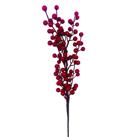 Water-Resistant Red Berry Spray 18"