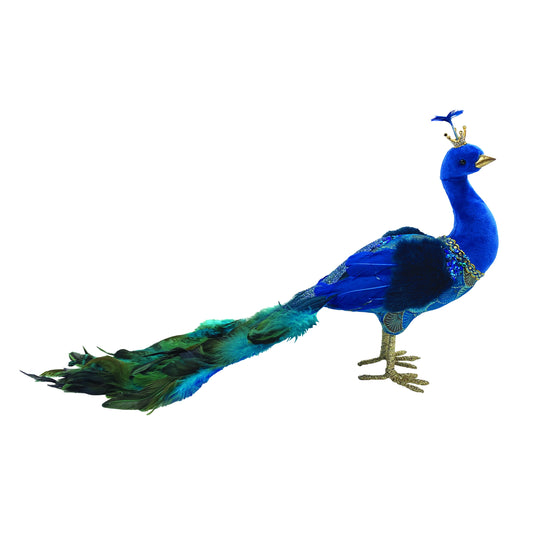 20" Blue Peacock Figurine