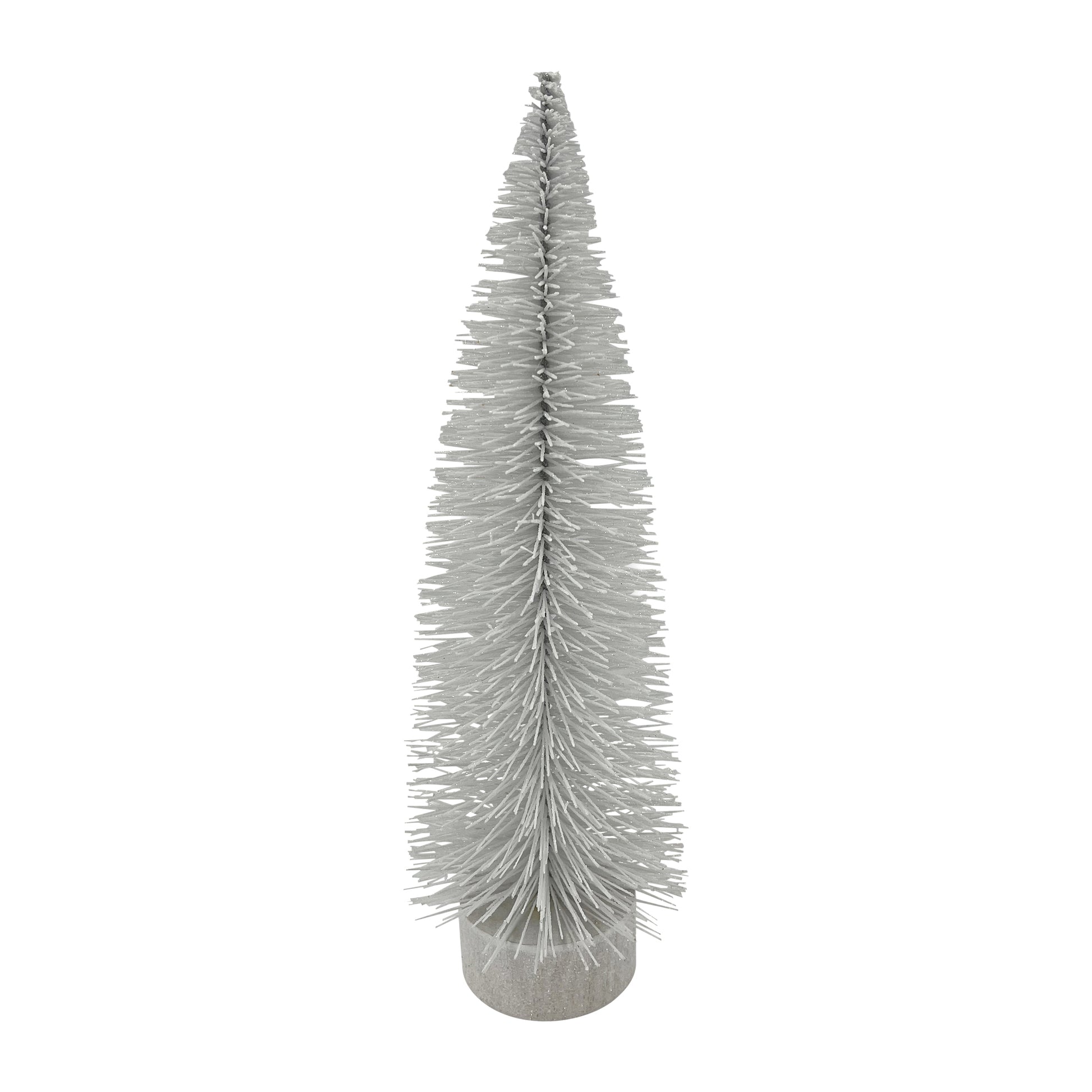 Glittery White Bottlebrush Tree 12"