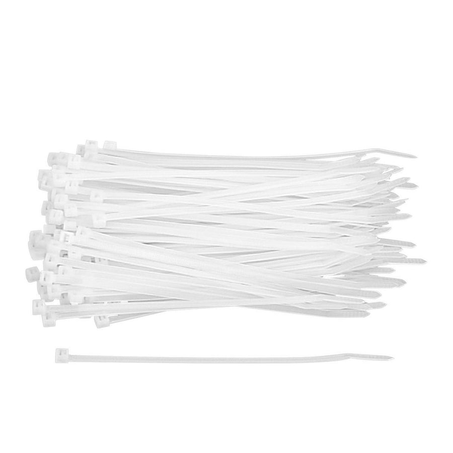 White 8" Cable Ties 100PK