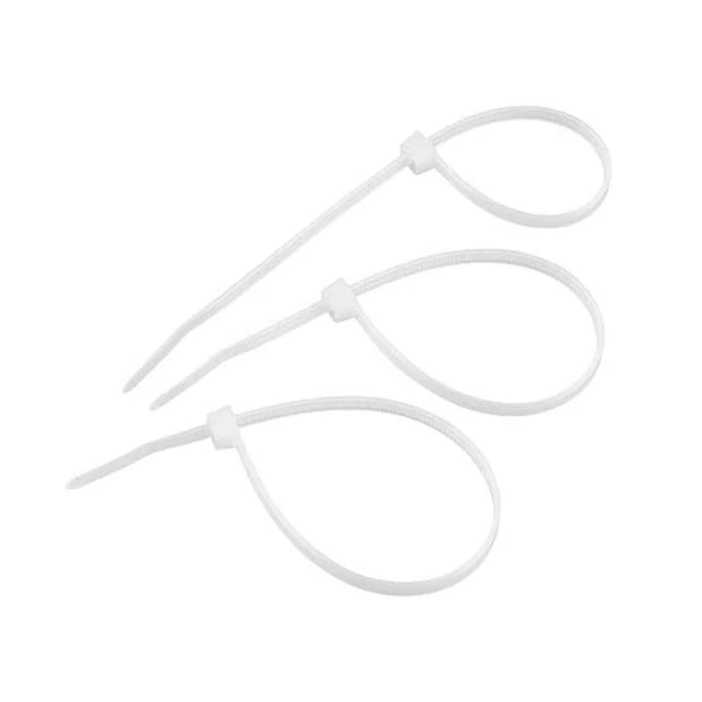 White 8" Cable Ties 100PK
