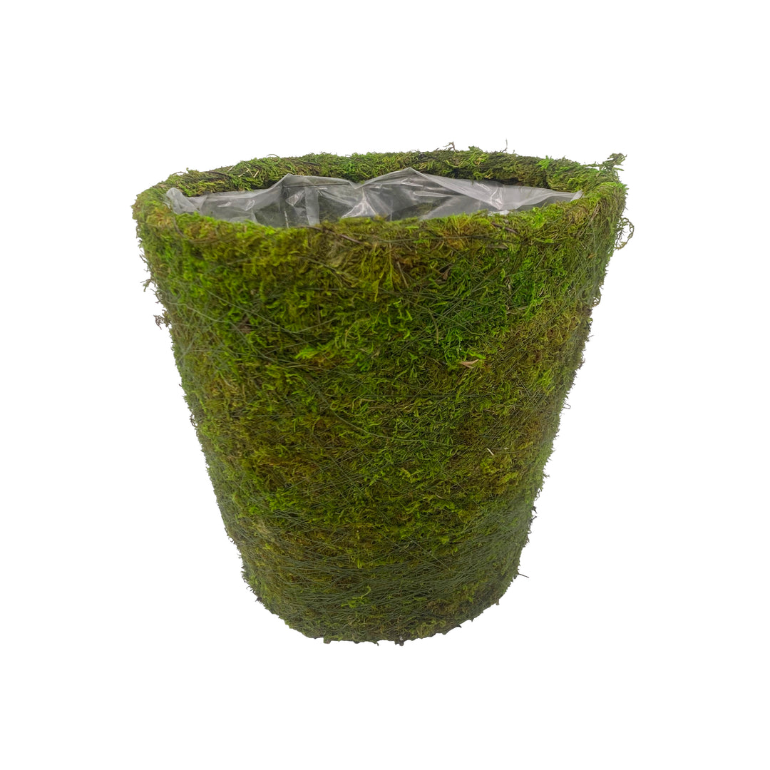 Round Green Moss Planter