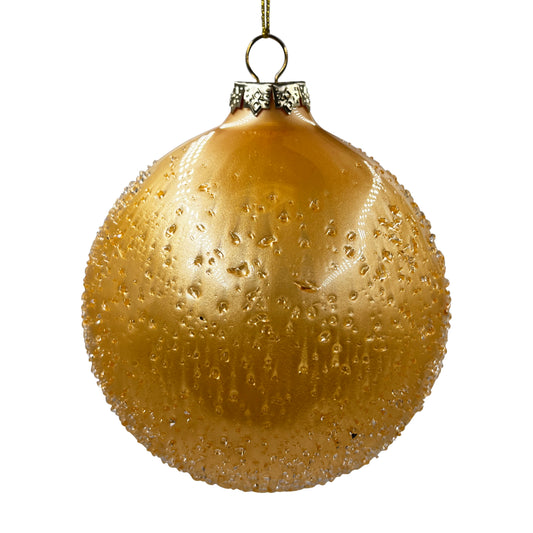 Textured Gold Glass Ball Ornament