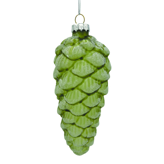 Green Glass Pinecone Ornament