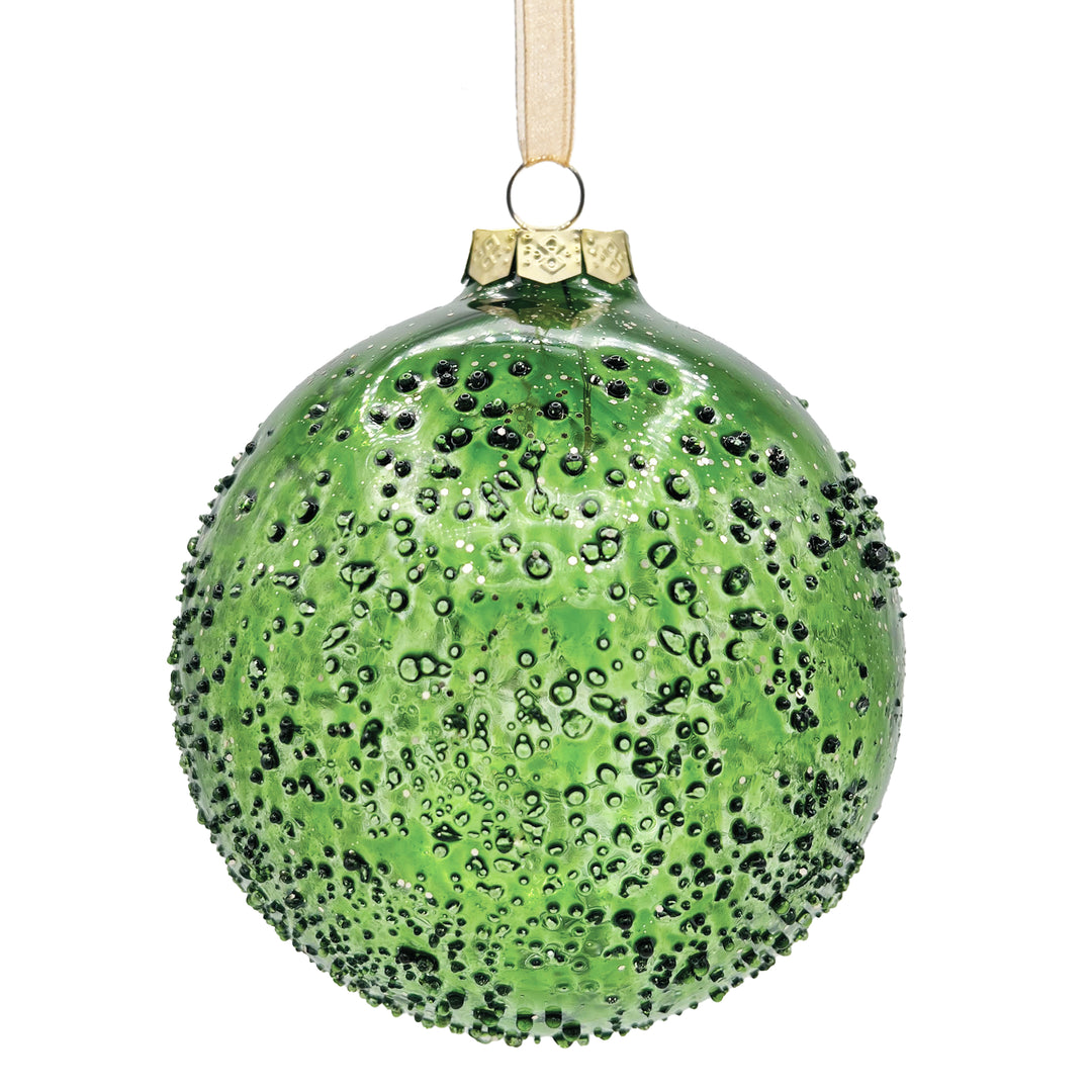 Glittered Green Ball Ornament