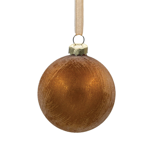 Burnt Orange Glass Ball Ornament