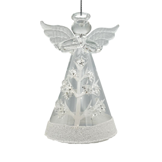 Clear Glass Angel Ornament