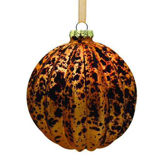 Burnt Orange Copper Glass Ball Ornament