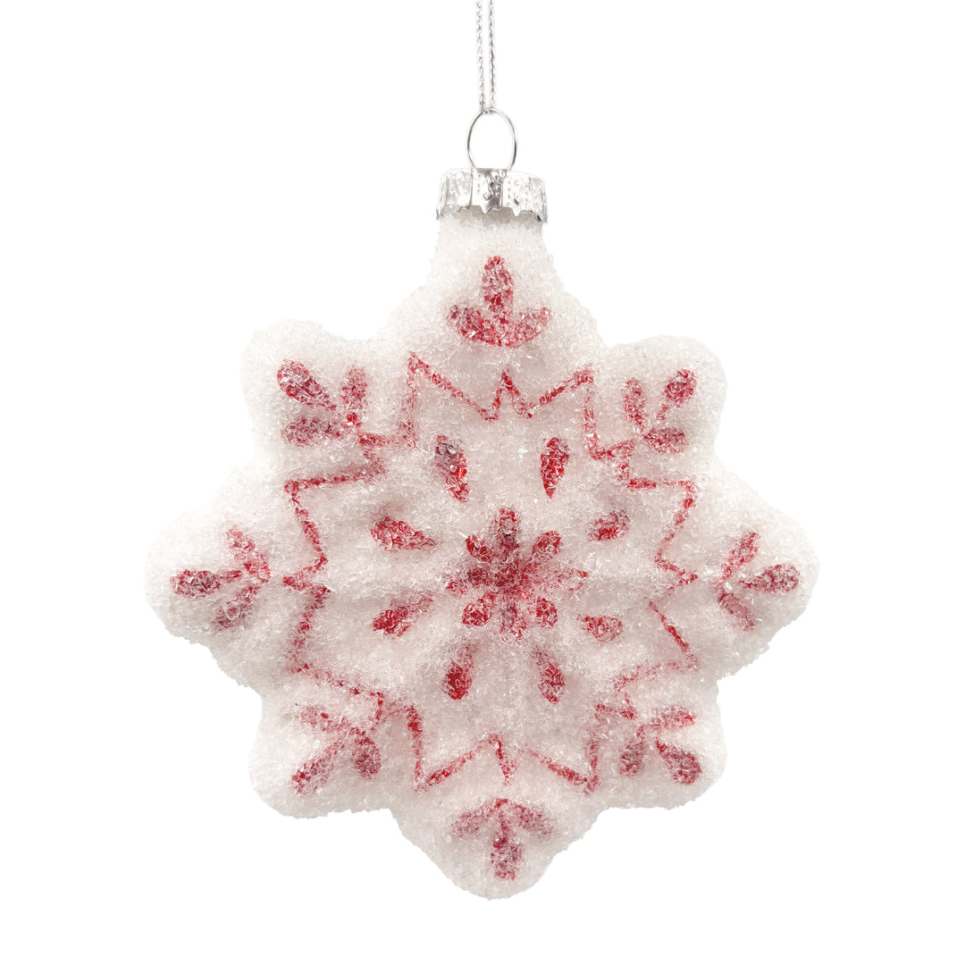 Frosty White Snowflake Ornament