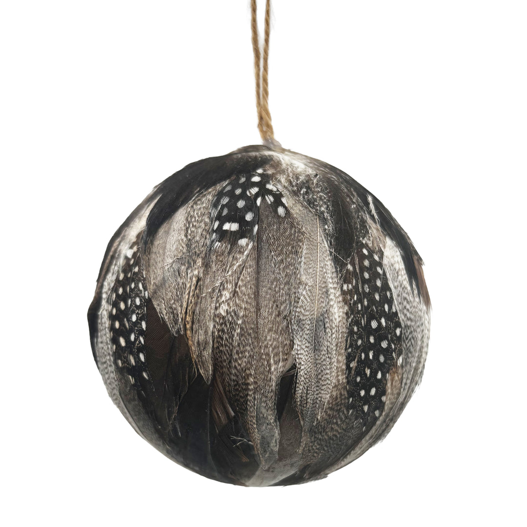 Feather Ball Silver & Black
