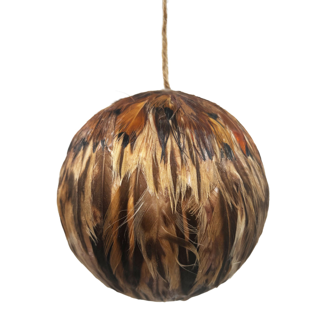 Feather Ball Gold & Brown