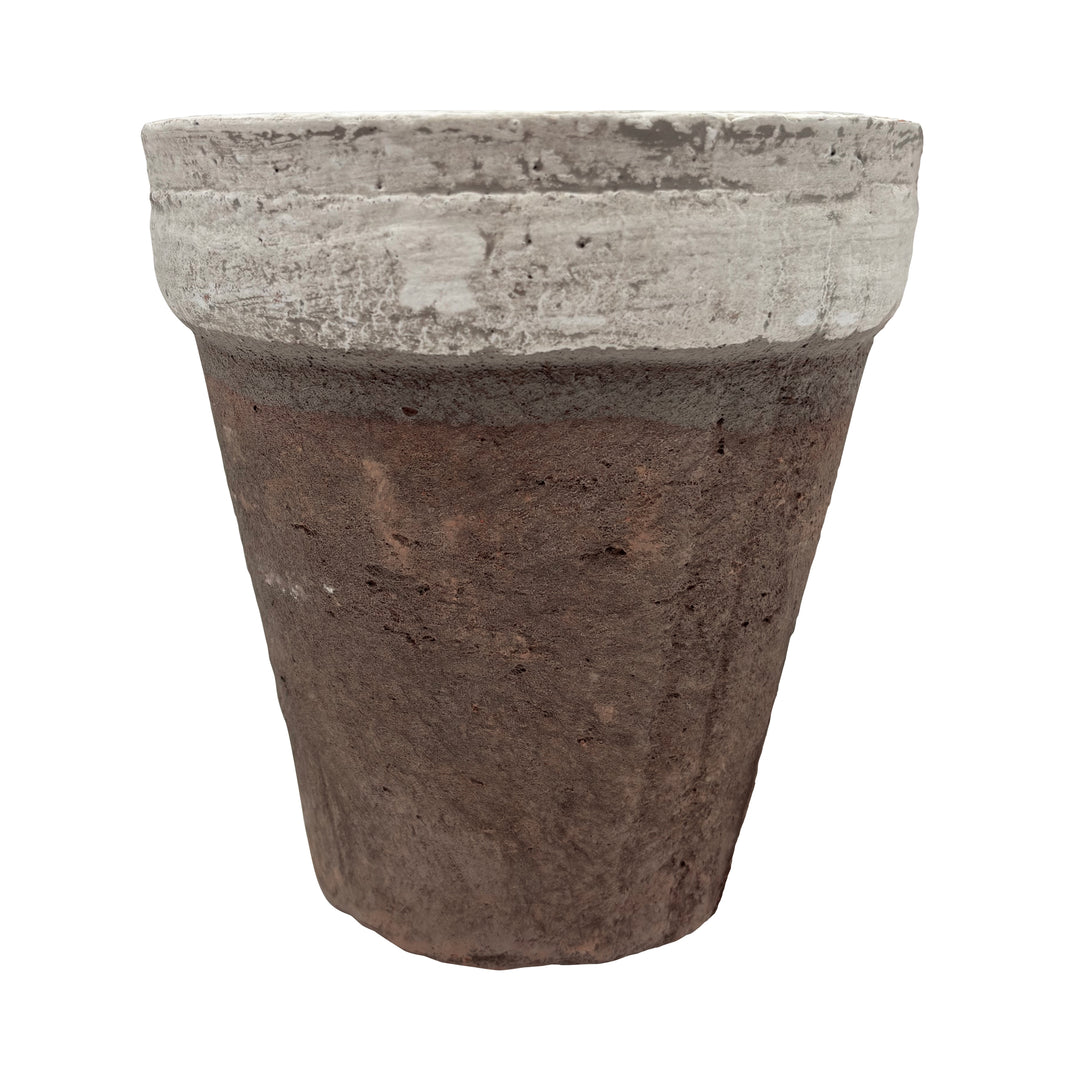 Wide Rim Antique Red Clay Rose Pot