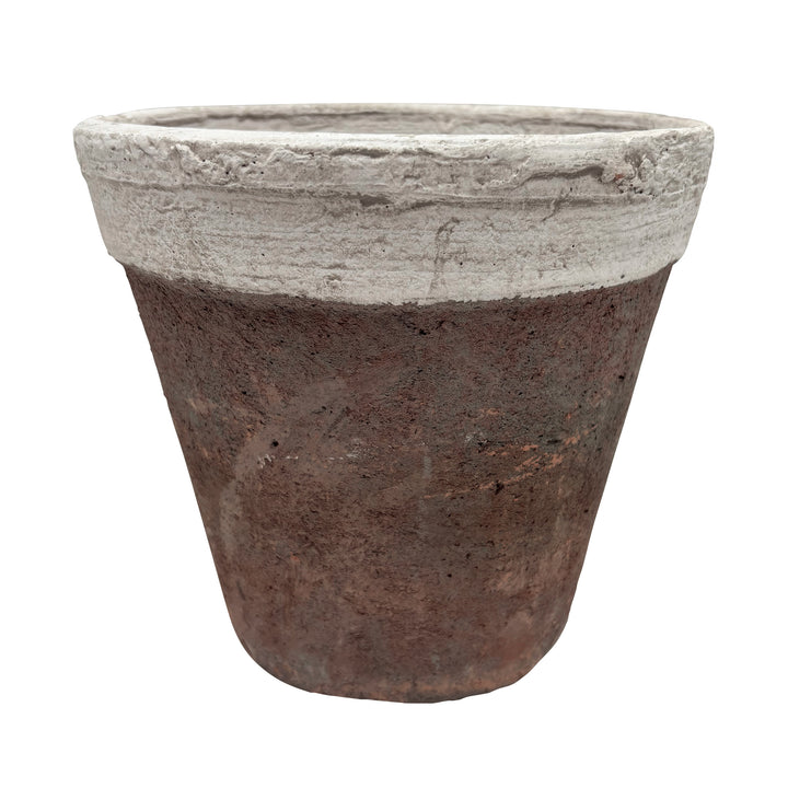 Wide Rim Antique Red Clay Rose Pot