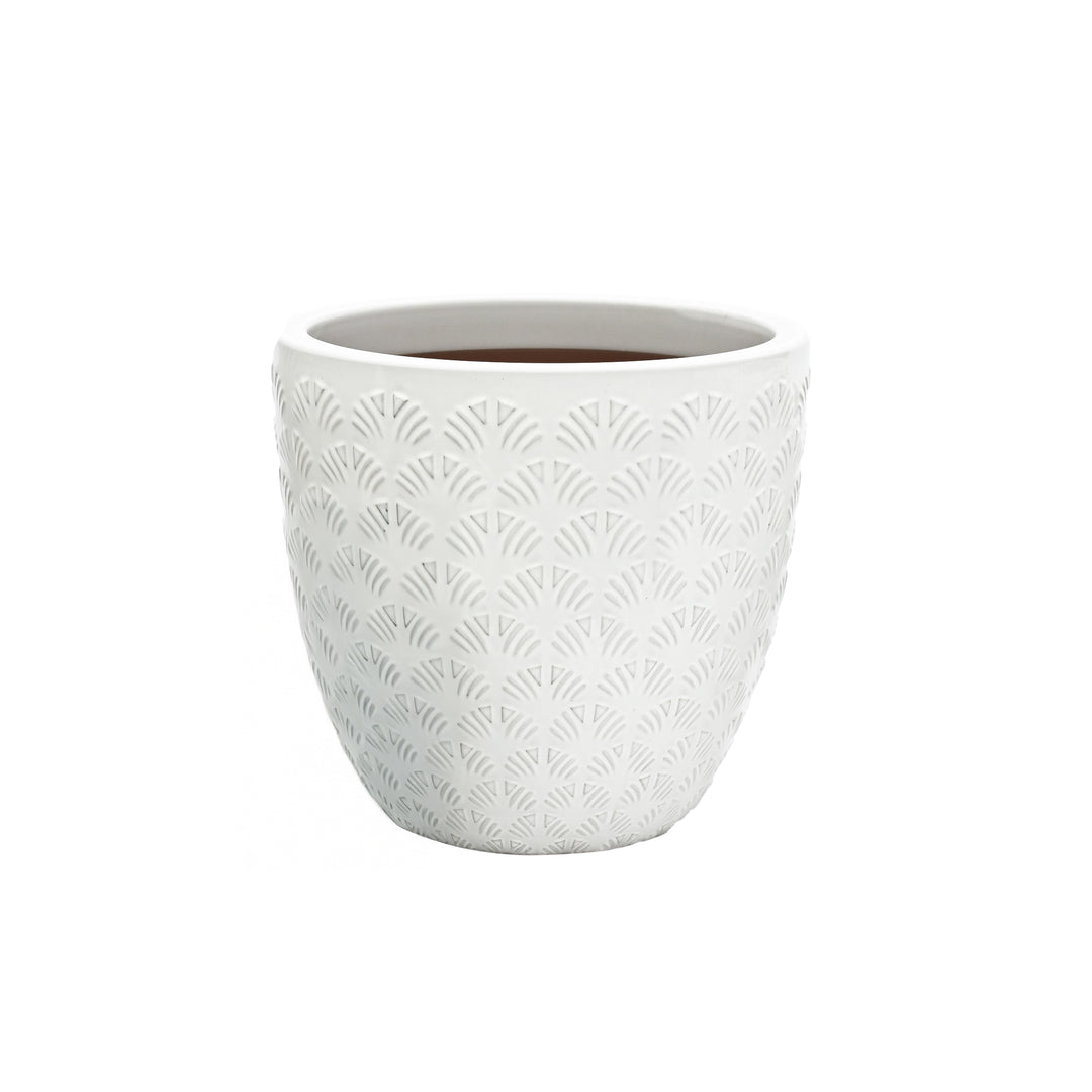 Cream Lotus Egg Ceramic Pot