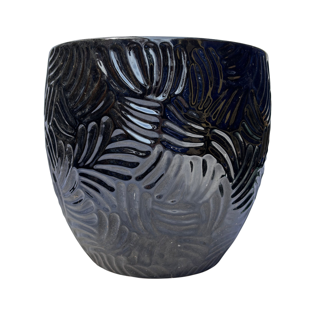 Black Maze Egg Ceramic Pot