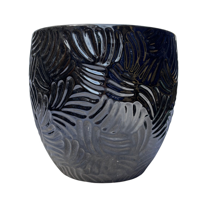Black Maze Egg Ceramic Pot