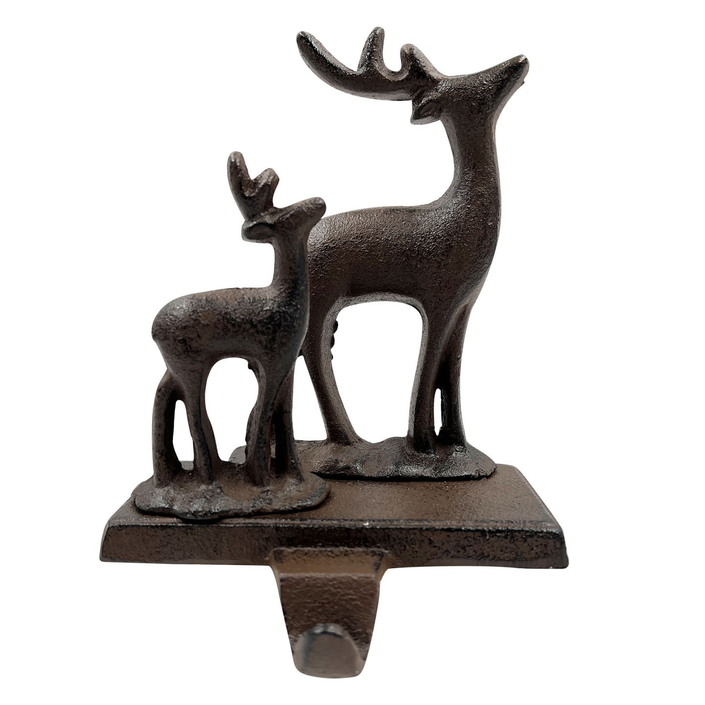 Cast Iron Deer & Baby Stocking Holder