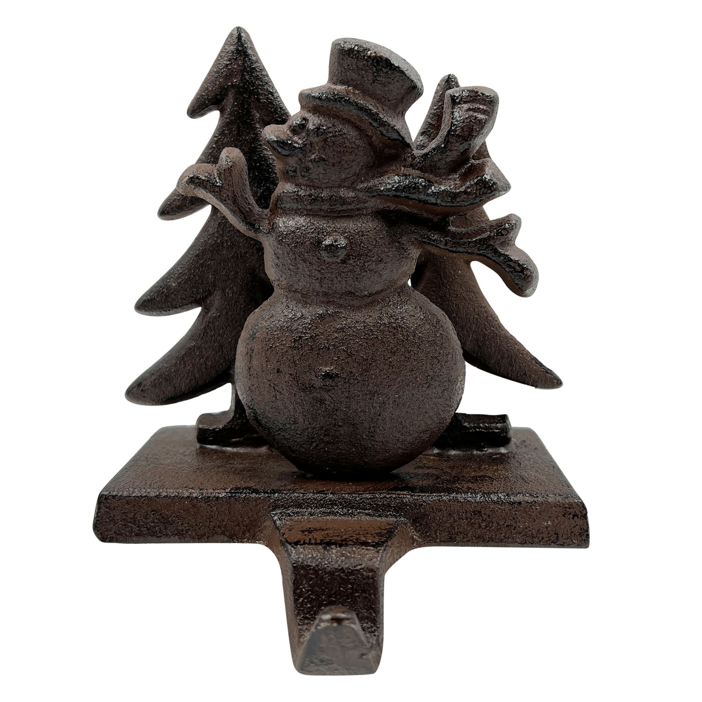 Cast Iron Forest Snowman Stocking Holder