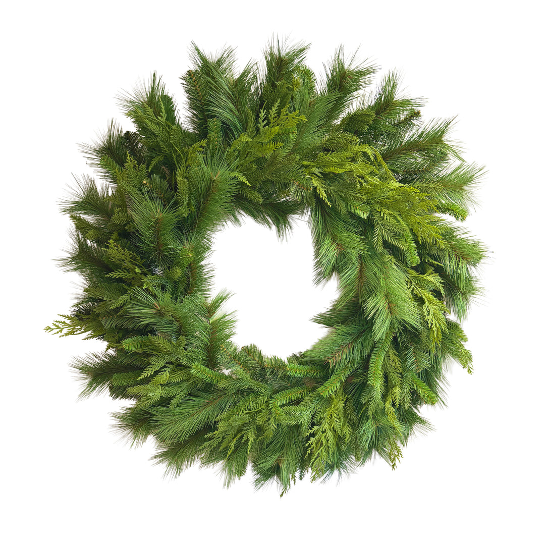 Faux Mixed Pine Wreath