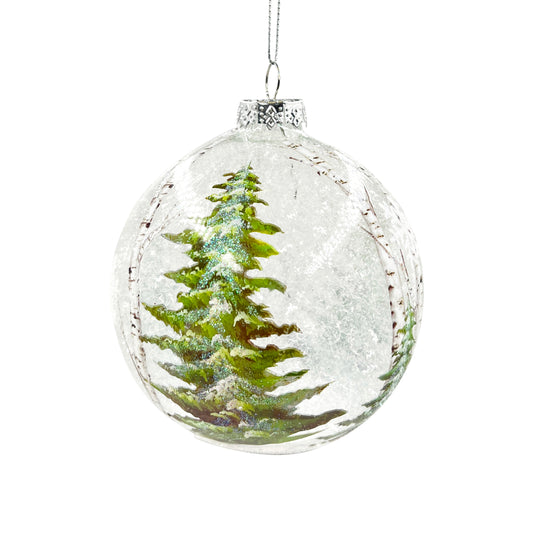 Winter Forest Glass Ornament