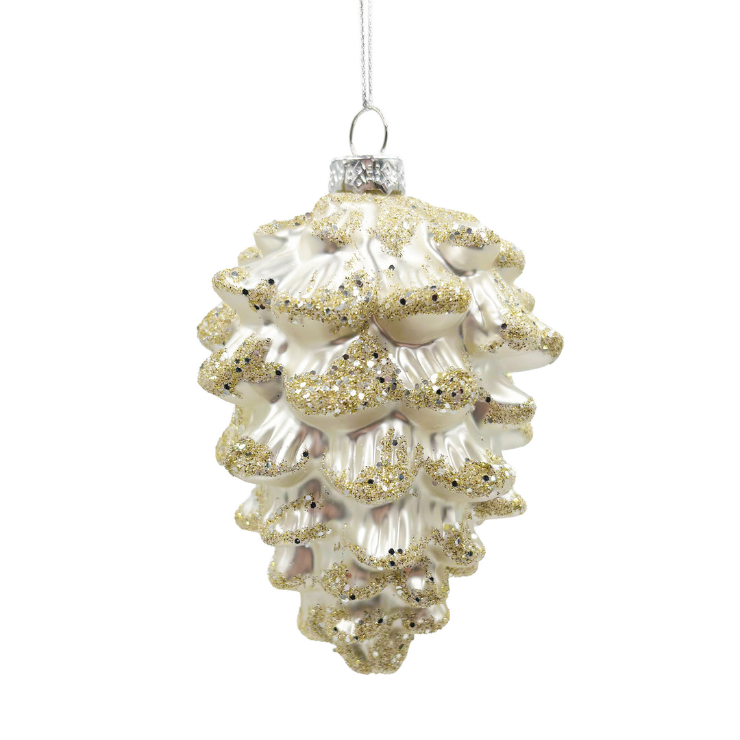 Champagne Glass Pinecone Ornament