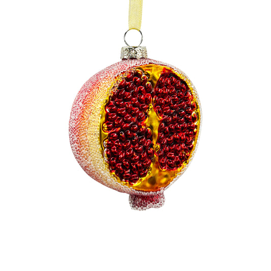 Iced Pomegranate Glass Ornament