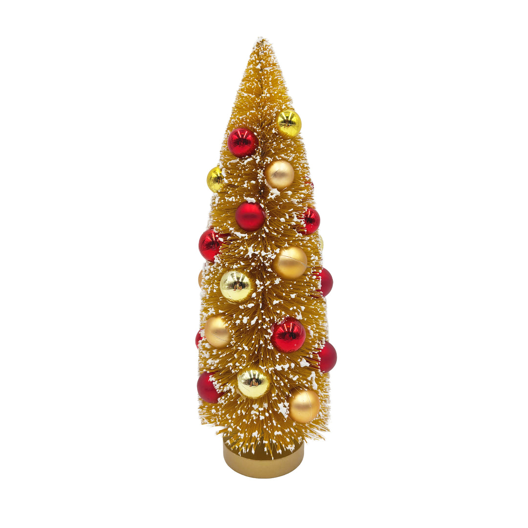 Gold Sisal Tree with Red & Gold Ornaments