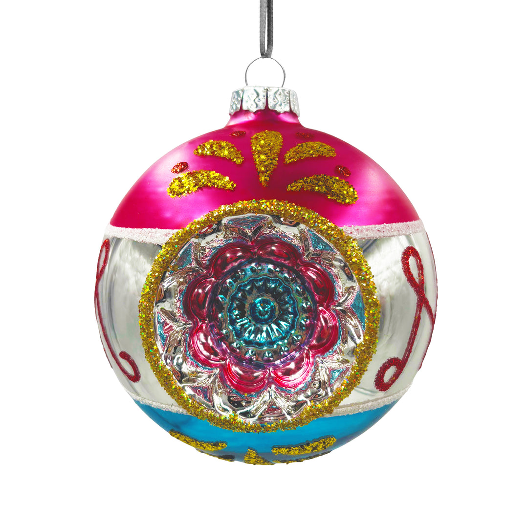 Glass Witch Eye Ball Ornament pink