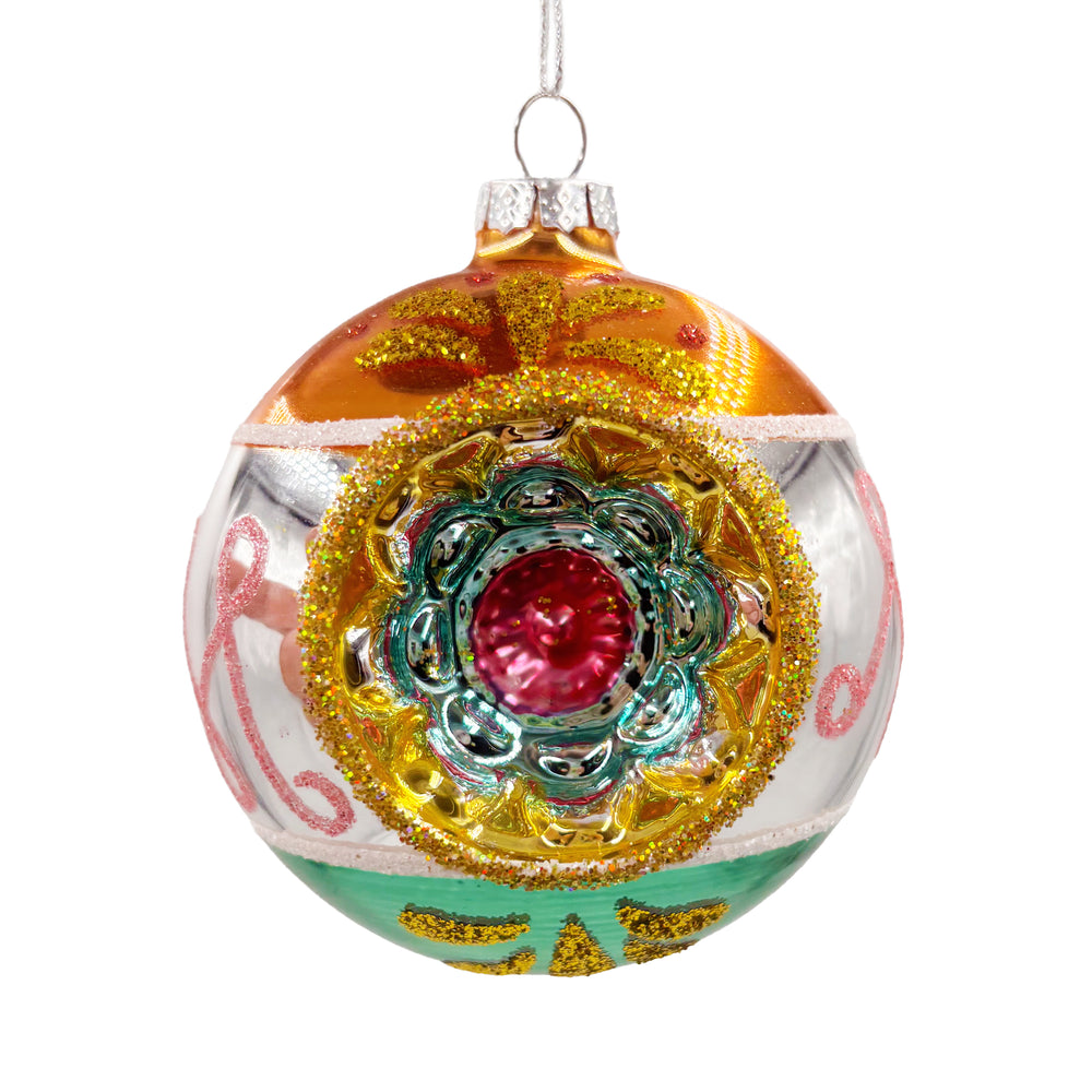 Glass Witch Eye Ball Ornament orange