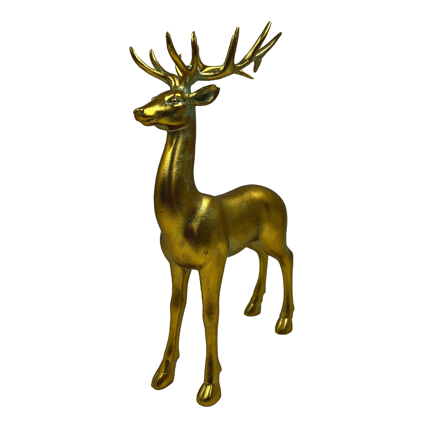 Resin Gold Standing Deer 15"