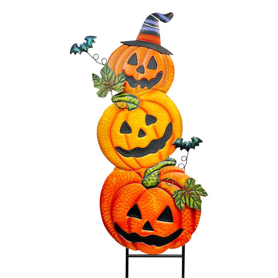 Witchy Jack-O-Lantern Stack Yard Stake