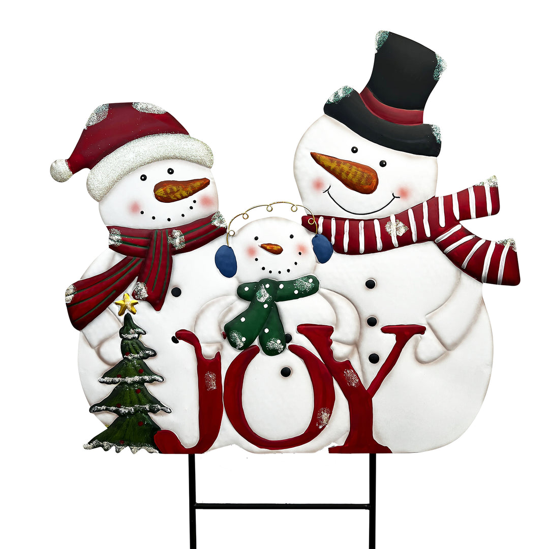 Snowman Family Yard Stake