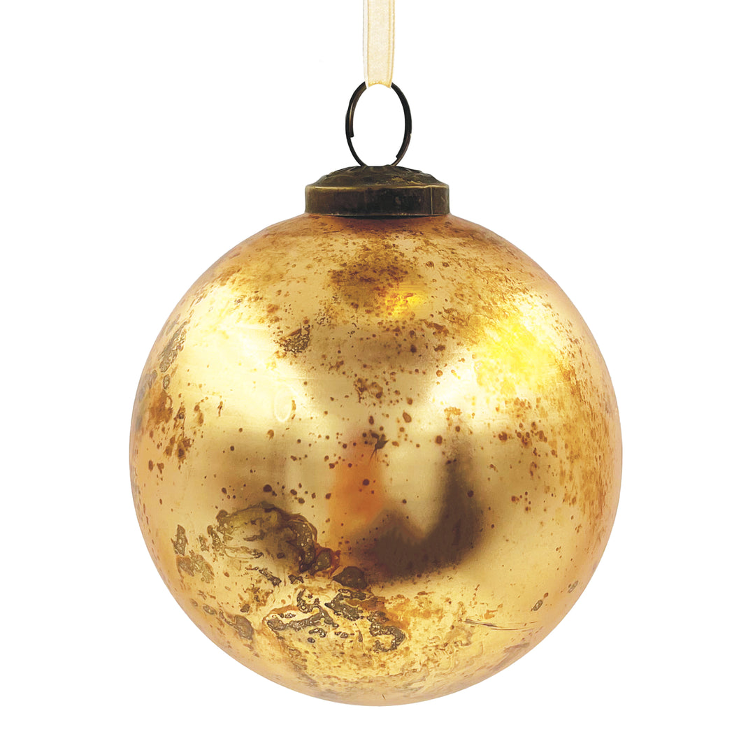 Burnt Orange Glass Ball Ornament