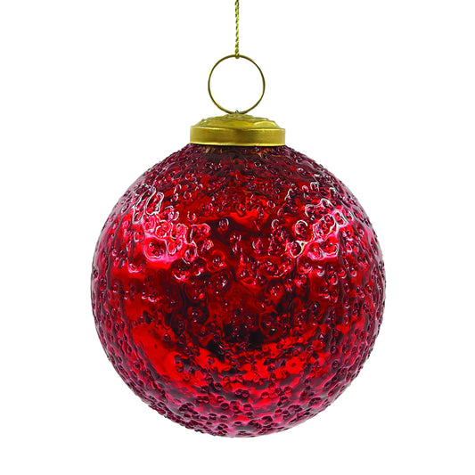 Texture Red Glass Ball Ornament