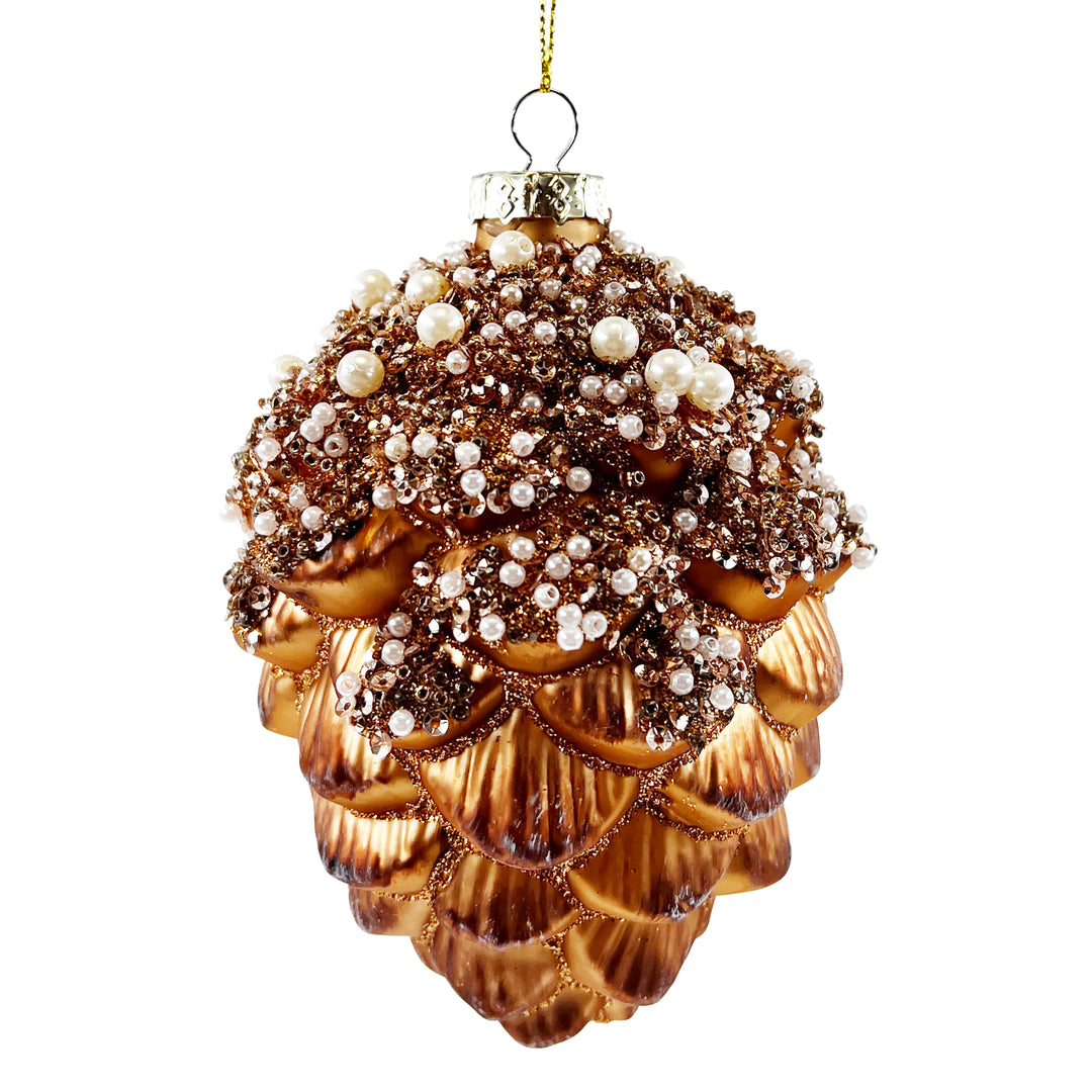 Gold Glass Pinecone Ornament