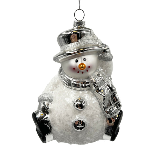 Snowman Glass Ornament