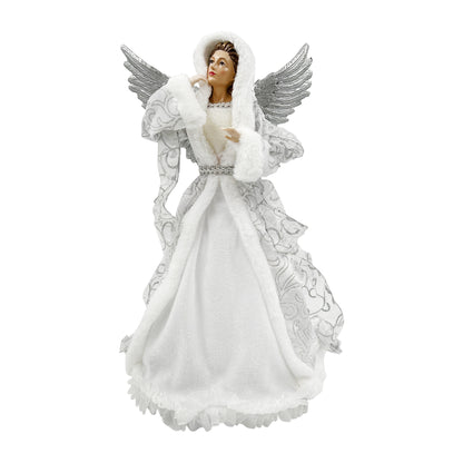 Silver & White Angel Tree Topper 18"