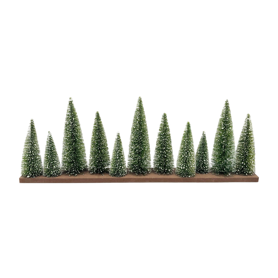 Bottlebrush Tree Forest on Wooden Base
